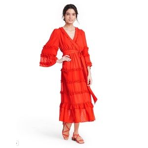 ALEXIS for Target Angel Sleeve Tiered Ruffle Dress
